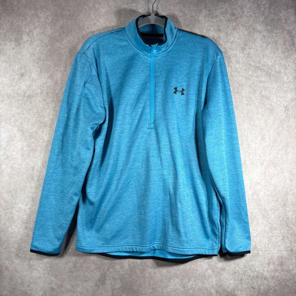 Under Armour Pullover Mens Medium Blue Armour Fleece 1/4 Zip Active Gym Outdoors
